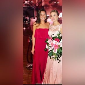 Lovers + Friends Strapless Gown Size Small Red